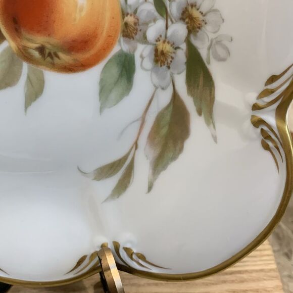 Vintage Hackefors Sweden Porslin Square Scalloped Fruit Design Plate - Picture 6 of 17